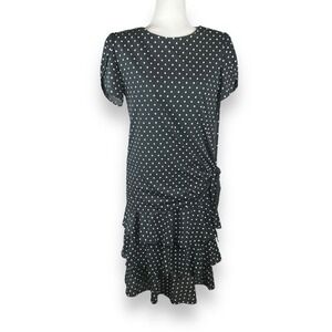 Gilberti Dress Womens Size 14 Polka Dot 80s Tiered Ruffle Vintage Coquette Twee